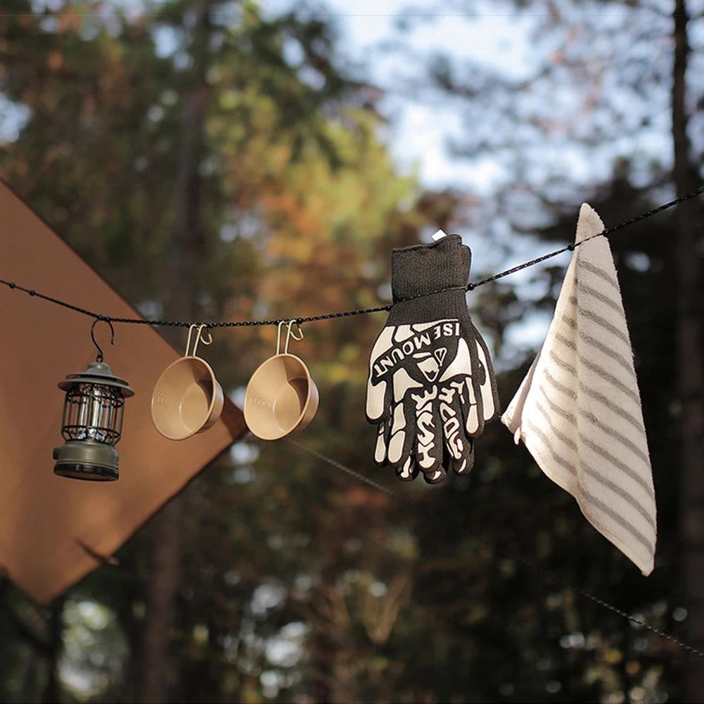 1-10Pcs Outdoor Camping Stretch Clothesline w/ 12 Clips 3M Windproof Elastic Hanging Laundry Clothes Line For Hotel Trip Cruise