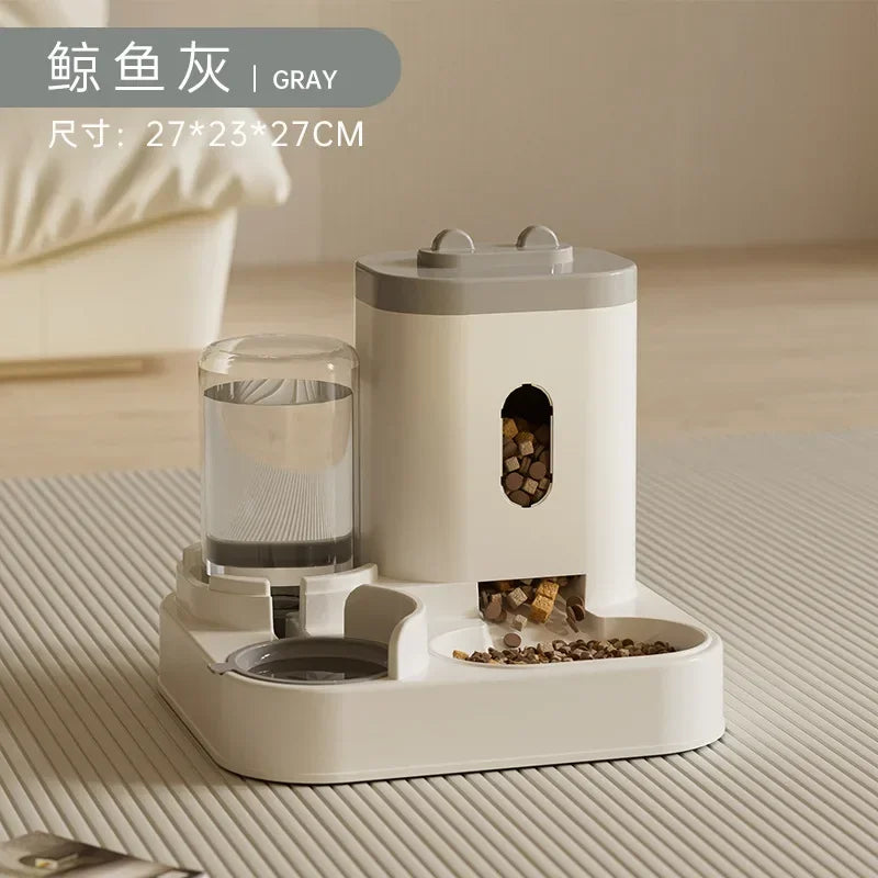 Automatic Gravity Feeder Dog Cat Food Bowl With Water Fountain Large Capacity Pet Food Storage Dispenser Container Puppy Pet Accessories