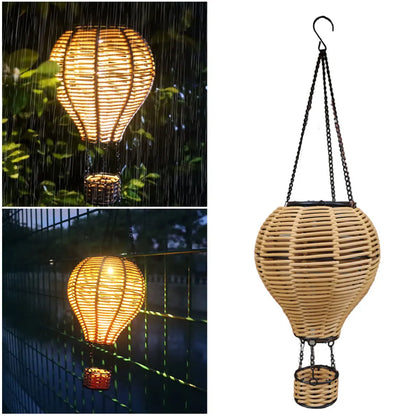 Solar Hot Air Balloon Lantern Hanging Solar Lantern Outdoor Lights Waterproof Lanterns Garden Patio Yard Party Decor