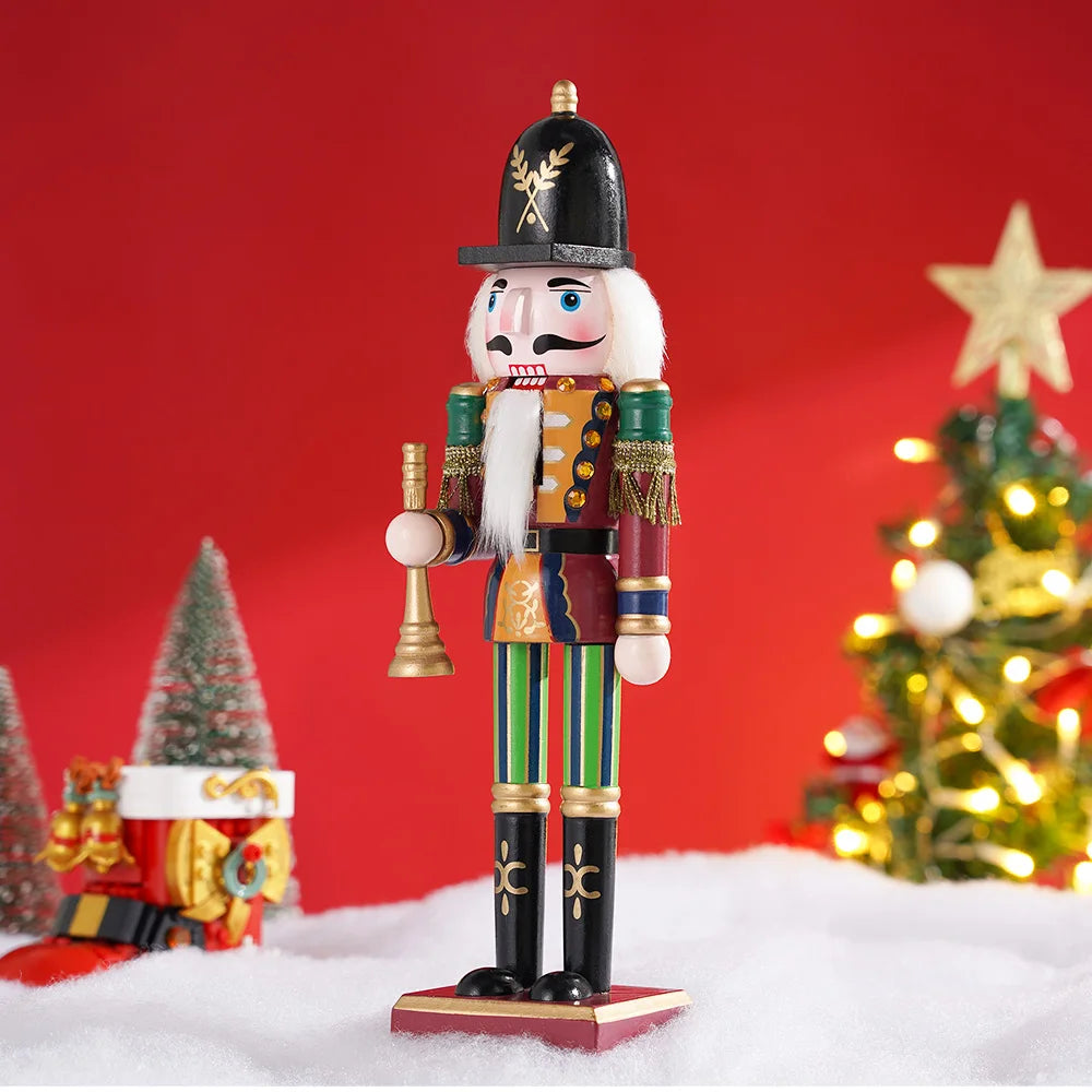 30cm Nutcracker Soldier Puppet Wooden Nutcracker Statues Handicraft Doll Toy Christmas Navidad New Year Gift Home Decoration