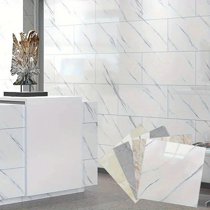 30PCS Peel - off Thickened Floor Stickers: Imitation Marble for Furniture Decoration