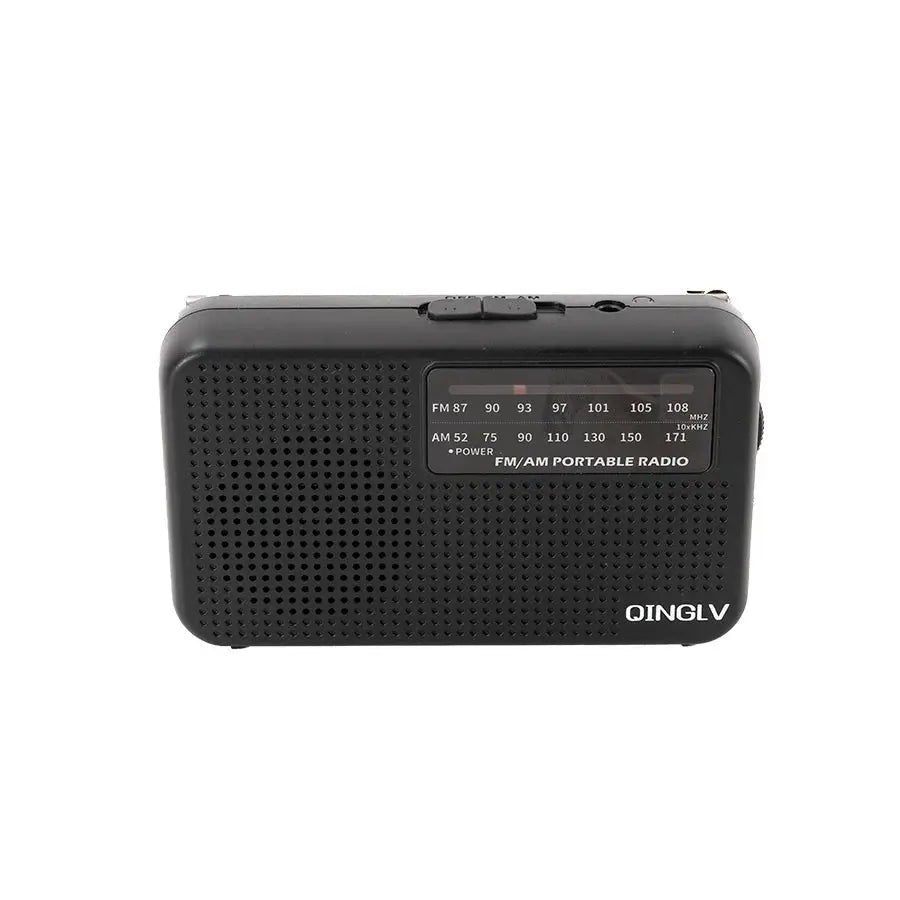 AM/FM portable radio with high sensitivity and high sound quality, uses durable No. 7 batteries, built-in high quality
