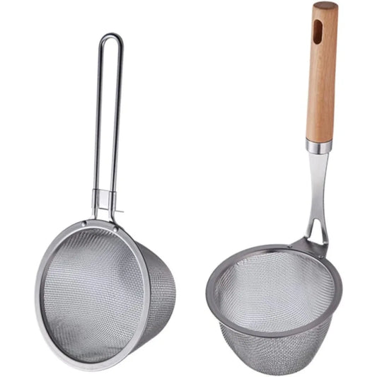 304 Stainless Steel Hot Pot Strainer Spoon Set Hook Fine Mesh Filtering Scoop for Cooking and Draining Kitchen Gadget for House