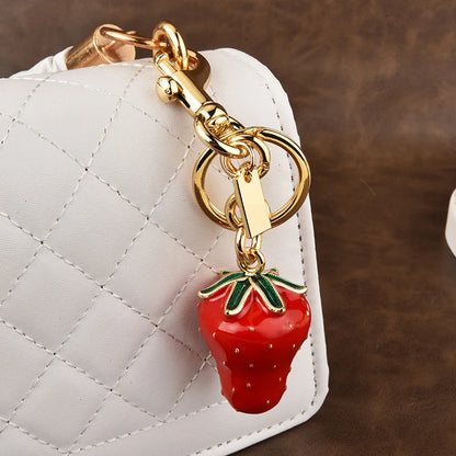 Fashion Simulated Strawberry Keychain Sweet Versatile Strawberry Keychain Pendant Exquisite Backpack Decoration Accessories