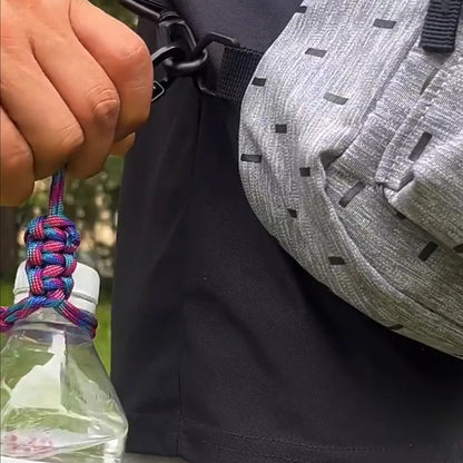 Paracord Water Bottle Buckle Carabiner Keychain Outdoor Kettle Holder Clip Hook
