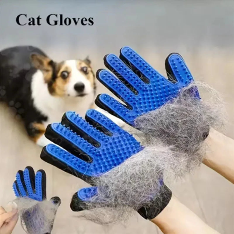 Pet Grooming Glove Dog Cat De-shedding Hair Remover Massage Brush