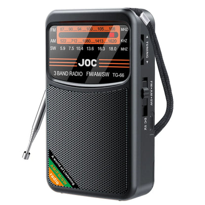 Portable Pocket Radio AM/FM/SW 3-Band Mini Portable Radio For Running Walking,Support Earphone Rechargeable Radio FM Receiver