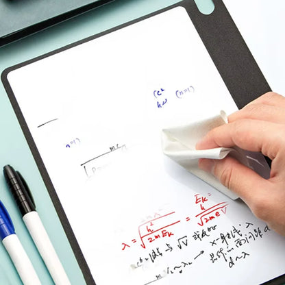 A5 Reusable Whiteboard Notebook Set with Whiteboard Pen Erasing Cloth use as Memo Pad, Weekly Planner, Portable Stylish Office