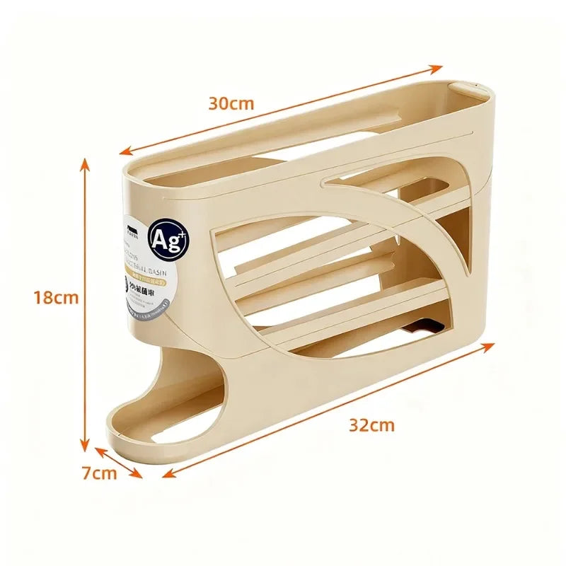 Automatic Gravity-fed Rolling Egg Dispenser Refrigerator Side Door Storage