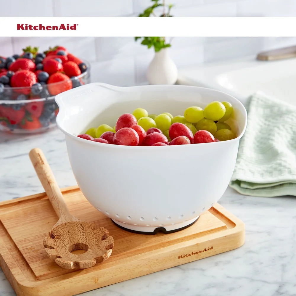 Universal Colander Bowl Straining Fruits Vegetables Pasta Nonslip Base Drainage