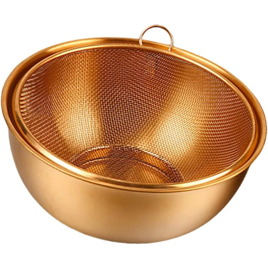 Stainless Steel Colander,Colander Bowl Set For Kitchen,Strainer With Mixing Bowl,Rusts Washer Strainer For Washing Pastas Vegeta