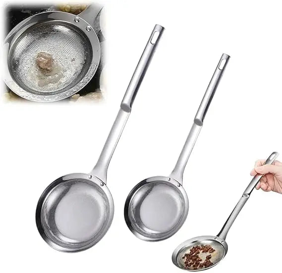 Fine Mesh Stainless Steel Colander, 2025 New Fine Mesh Strainer for Cooking Oil Strainer Skimmer Spoon Food Strainer Kitchen Gad