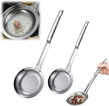 Fine Mesh Stainless Steel Colander, 2025 New Fine Mesh Strainer for Cooking Oil Strainer Skimmer Spoon Food Strainer Kitchen Gad