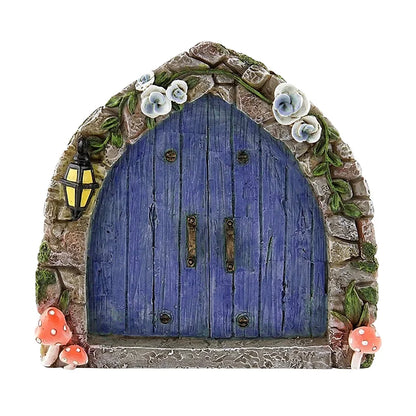 Miniature Fairy Door Wooden Elf Door Ornament Creative Dollhouse Fairy Door for Trees Garden Decor