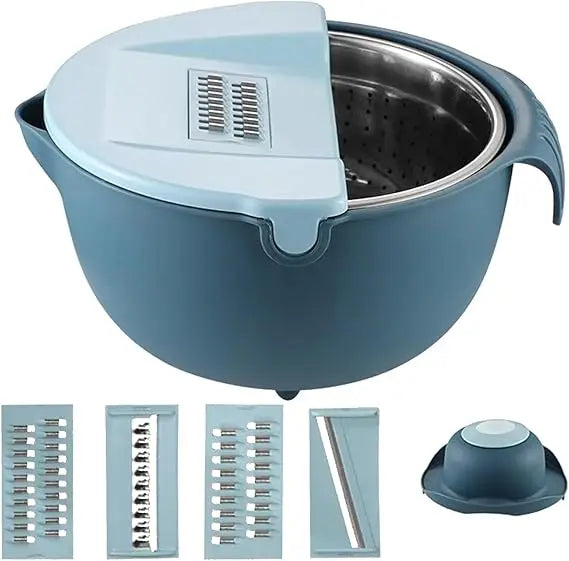 4-1 Colander with Bowl Set,Multifunction Food Strainers and Colanders for Kitchen, Pasta and Rice Strainer,Fruit and Veggie Wash