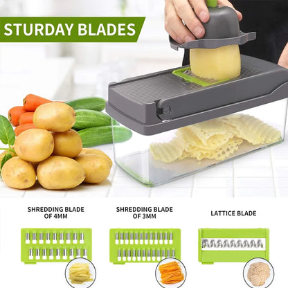1-Pack 5-in-1 Vegetable Chopper - Thanksgiving Meal Prep Kit for Slicing, Dicing & Julienne