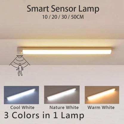 Rechargeable Motion Sensor LED Bar Light Induction Night Light Portable Cordless
