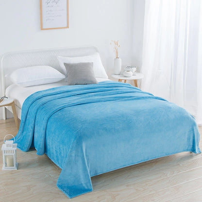 1PC Flannel Blanket, Soft Warm Fleece Throw, Thick Lightweight Cozy Bed Cover