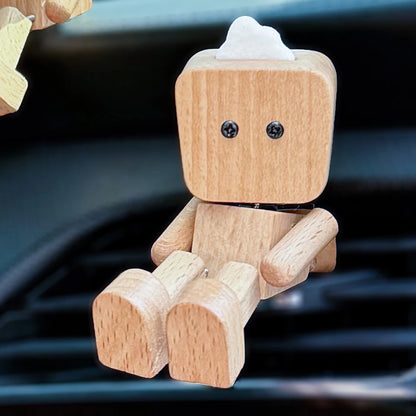 Handmade Shaking Feet Doll Funny Wood Desktop Decor Creative Wooden Man Figurine Handcrafted Statue for Car Dashboard Decor