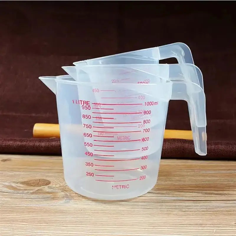3pcs 1000/500/250ml Baking Liquid Measuring Cups PVC Scale Cup Plastic Measuring Volume Beaker Kitchen Baking Tools