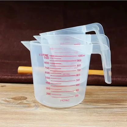 3pcs 1000/500/250ml Baking Liquid Measuring Cups PVC Scale Cup Plastic Measuring Volume Beaker Kitchen Baking Tools