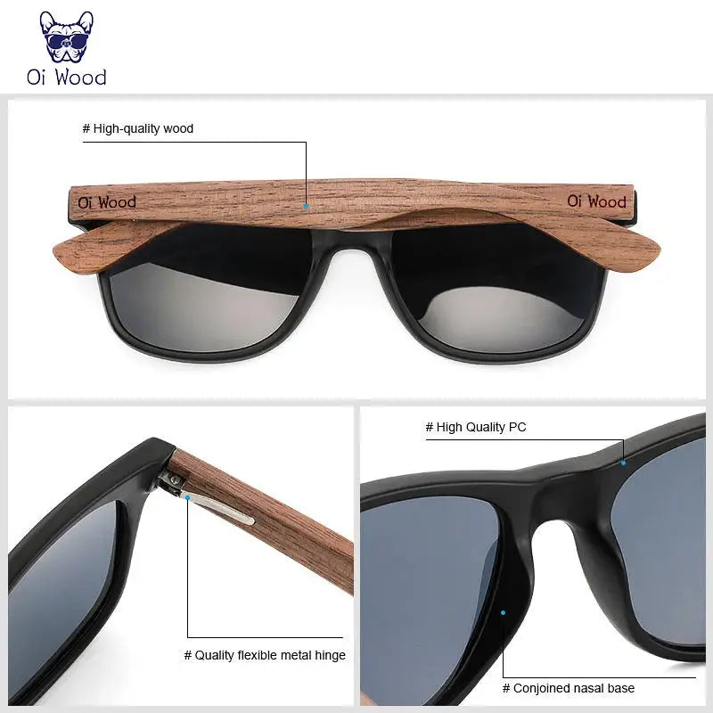 Natural Wooden Classic Sunglasses Polarized Mirrored UV400