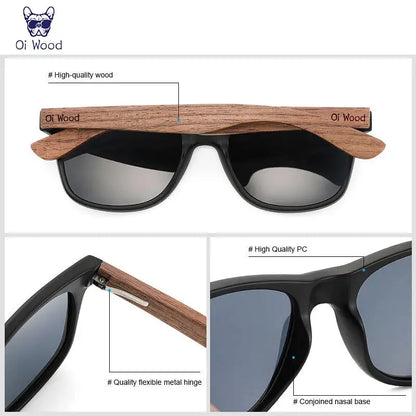 Natural Wooden Classic Sunglasses Polarized Mirrored UV400