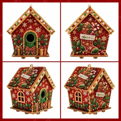DIY 3D Christmas Painting Gingerbread Wooden House Holiday Craft Kit