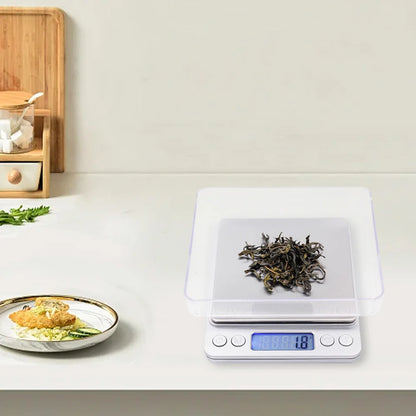 2kg/3kg/500g Small Digital Food Scale Accurate Weighting Multifunction Kitchen Scale Jewelry Lab Carat Powder Scale for Home Use