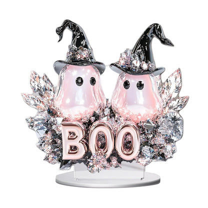 Halloween Party Decorations Spooky Acrylic Crystal Pumpkin 2D Flat Statue Ornament Table Centerpiece for Home Décor