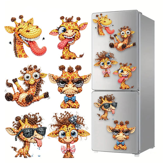 6Pcs Acrylic Beach Diamond Painting Refrigerator Magnet Diamond Painting Fridge Magnet DIY Fridge Stickers for Car Mailbox Decor