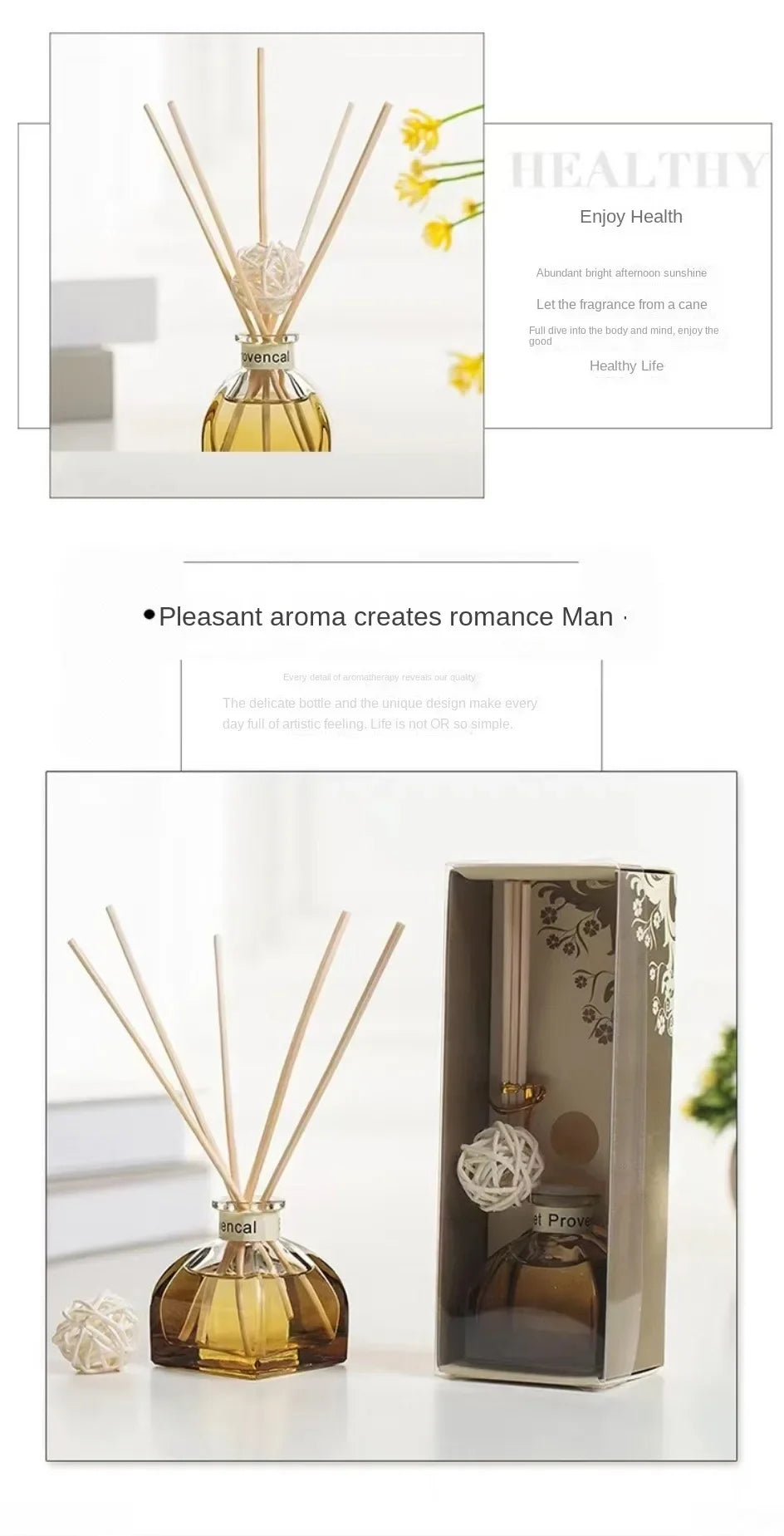 50ml Flameless Aromatherapy Essential Oil Vine Aromatherapy Ornament Expansion Liquid Bathroom deodorizer Home Decoration