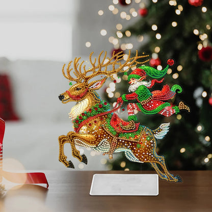 Acrylic Christmas Special Shape Merry-go-round Rhinestones Desktop Ornaments Diamond Painting Desktop Decors for Adults Beginner