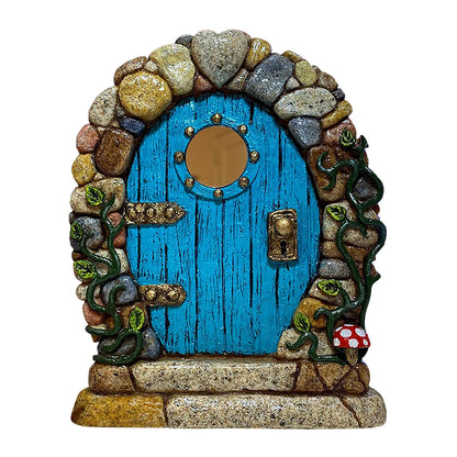 Miniature Fairy Door Wooden Elf Door Ornament Creative Dollhouse Fairy Door for Trees Garden Decor