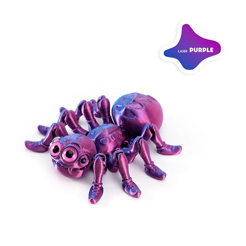 Flexible 3D Printed Articulated Spider Sculpture Poseable Jointed Spider Figurine Creative Desk Decor Ornament