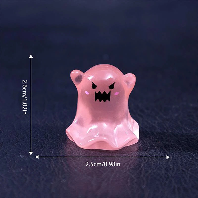 5Pcs Cute Dollhouse Luminous Ghost Doll Miniature Models DIY Accessory Doll House Decor Halloween Ornaments Glow In The Dark Toy