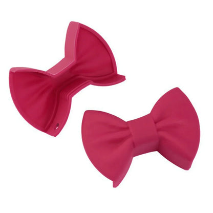 Silicone 2pcs Oven Mitts Creative Bow Shape Oven Gloves Heat Resistant Pot Holders For Cooking Mini Oven Gloves Kitchen Tool Hot