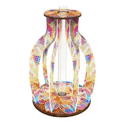 Wood Flower Diamond Painting Tabletop Ornaments Kit Desktop Diamond Art Kits Rhinestones Desktop Ornaments for Home Office Decor