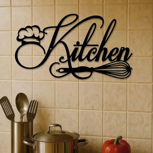 High-Quality 12 x 6.69 Inch Rustic Metal Kitchen Sign - Vintage Farmhouse Wall Decor for Home, Kitchen & Dining Room