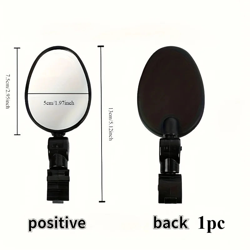 1/2PCS  Bike Mirrors, Acrylic Convex Oval Rearview for Cycling 360° Rotatable