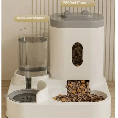 Automatic Gravity Feeder Dog Cat Food Bowl With Water Fountain Large Capacity Pet Food Storage Dispenser Container Puppy Pet Accessories