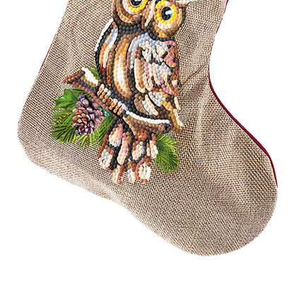 Christmas Decor Diamond Painting Stocking Snowman Diamond Xmas Fireplace Hanging Stockings Owl Pine for Family Party Decorations