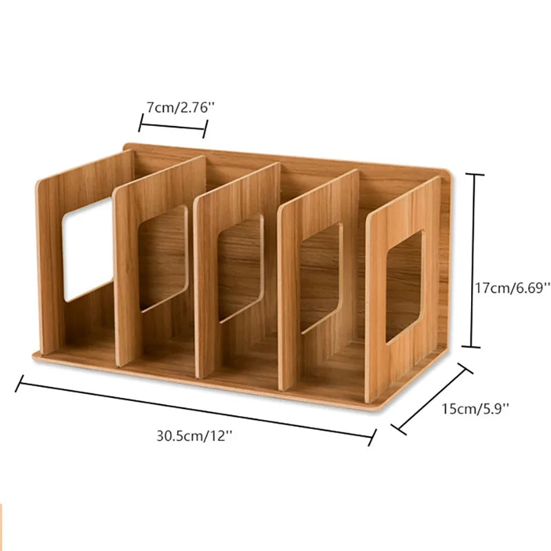 Desktop shelf student book stand simple desktop bookshelf DIY creative CD rack wooden DVD rack office organizers