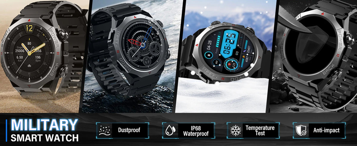 Smart Watch HD Touchscreen for Android and iOS, IP68 Waterproof Multi-function.