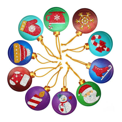 5/10Pcs/set Christmas Decor Diamond Painting Pendant Special-shaped Drill 5D DIY Hanging Ornament Spot Drill Cartoon Single Side