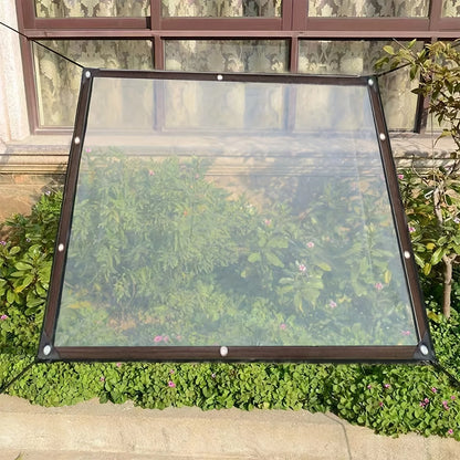 1 Thickeneded Transparent Waterproof Tarp with a Sealing Ring - for Camping Sunshade, Courtyard Wind Protection, and Doghouse Rain