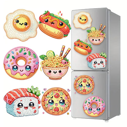 6Pcs Acrylic Beach Diamond Painting Refrigerator Magnet Diamond Painting Fridge Magnet DIY Fridge Stickers for Car Mailbox Decor