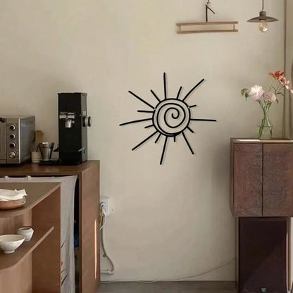 Handmade Bohemian Sun Burst Metal Wall Art - Exquisite Transverse Sunburst Hanging, Beach-Inspired Indoor/Outdoor Decor