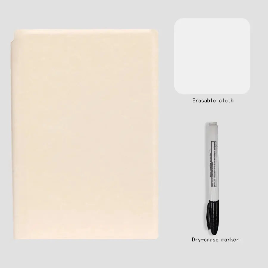 A5 Reusable Whiteboard Notebook Set with Whiteboard Pen Erasing Cloth use as Memo Pad, Weekly Planner, Portable Stylish Office