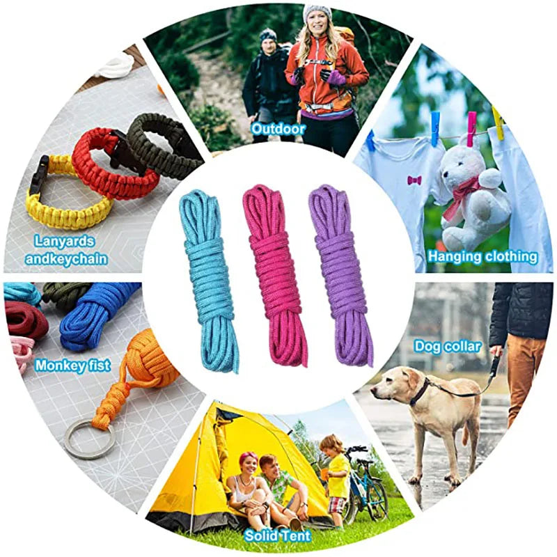 550 Paracord 4mm 7-Strand Survival Rope Camping Hiking Lanyard 31M or 5M
